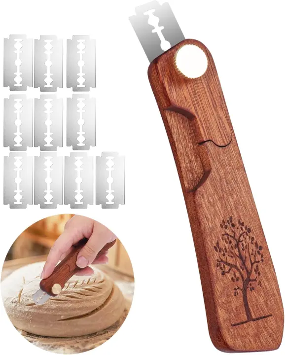 Sapele Wood Folding Bread Lame — Sourdough Scoring Tool
